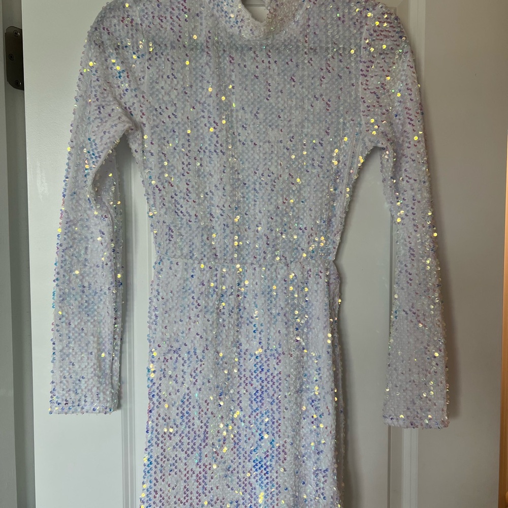 sequin backless mini dress